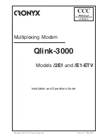 Preview for 1 page of Cronyx Qlink-3000/2E1 Installation And Operation Manual