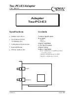 Preview for 1 page of Cronyx Tau-PCI-E3 User Manual