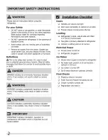 Preview for 2 page of Crosley 242116500 Use & Care Manual