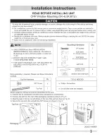 Crosley CAE5M0 Installation Instructions предпросмотр