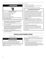 Preview for 4 page of Crosley CAWB527RQ1 Installation Instructions Manual