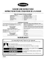 Preview for 1 page of Crosley CAWS833RQ0 User Instructions