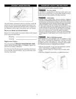 Предварительный просмотр 2 страницы Crosley CFC09LW0 Use & Care Manual