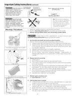 Предварительный просмотр 4 страницы Crosley CFW4000FW1 Use & Care Manual