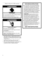 Preview for 4 page of Crosley Conservator CUD4000 Use & Care Manual