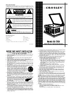 Preview for 1 page of Crosley CR-77CD Instruction Manual