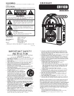 Preview for 1 page of Crosley CR11CD Instruction Manual