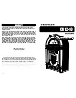 Preview for 1 page of Crosley CR12-10 Instruction Manual