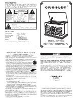 Предварительный просмотр 1 страницы Crosley CR19CD Radio Instruction Manual