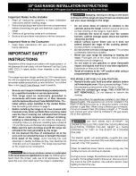 Preview for 2 page of Crosley CRP3160GQQA Installation Instructions Manual