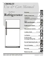 Preview for 1 page of Crosley Refrigerator Top Mount Use And Care Manual