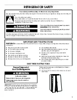 Preview for 3 page of Crosley SIDE BY SIDE REFRIGERATOR Use & Care Manual