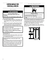 Preview for 4 page of Crosley SIDE BY SIDE REFRIGERATOR Use & Care Manual