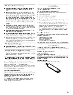 Preview for 21 page of Crosley SIDE BY SIDE REFRIGERATOR Use & Care Manual