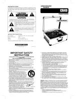 Crosley Traveler CR49 Instruction Manual preview