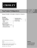 Preview for 1 page of Crosley XPS15BTH Owner'S Manual And Installation Instructions