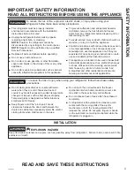 Preview for 3 page of Crosley XTS21 Owner'S Manual And Installation Instructions