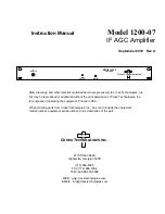 Cross Technologies 1200-07 Instruction Manual предпросмотр