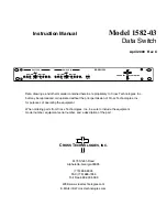 Предварительный просмотр 1 страницы Cross Technologies 1582-03 Instruction Manual