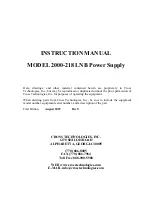 Cross Technologies 2000-218 LNB Instruction Manual предпросмотр