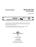 Предварительный просмотр 1 страницы Cross Technologies 2015-05 Instruction Manual