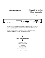 Предварительный просмотр 1 страницы Cross Technologies 2016-26 Instruction Manual