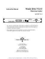 Предварительный просмотр 2 страницы Cross Technologies 2016-75-213 Instruction Manual