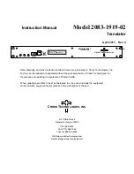 Cross Technologies 2083-1919-02 Instruction Manual preview