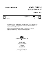 Предварительный просмотр 1 страницы Cross Technologies 2099 Instruction Manual