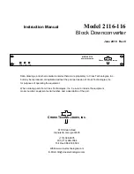 Предварительный просмотр 1 страницы Cross Technologies 2116-116 Instruction Manual