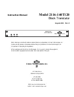 Предварительный просмотр 1 страницы Cross Technologies 2116-140T120 Instruction Manual