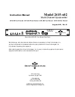 Cross Technologies 2415-02 Series Instruction Manual предпросмотр