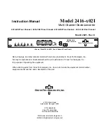 Cross Technologies 2416 02I Series Instruction Manual предпросмотр