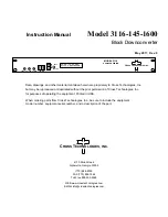 Предварительный просмотр 1 страницы Cross Technologies 3116-145-1600 Instruction Manual