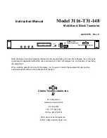 Предварительный просмотр 1 страницы Cross Technologies 3116-T31-148 Instruction Manual