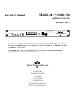 Предварительный просмотр 1 страницы Cross Technologies 3117-3338 720 Series Instruction Manual