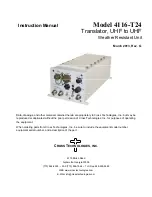 Cross Technologies 4116-T24 Instruction Manual preview