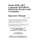 Предварительный просмотр 1 страницы Cross Technologies 455R Operator'S Manual