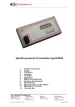 Preview for 1 page of Crosslinking DR 020 Operating Manual