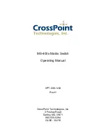 CROSSPOINT TECHNOLOGIES MS-400 SERIES Operating Manual preview