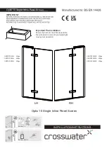 Preview for 1 page of Crosswater Optix 10 Installation Instructions Manual