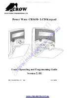 Crow Power Wave CR16M Operating And Programming Manual preview