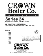 Preview for 1 page of Crown Boiler 24-03 Installation Instructions Manual