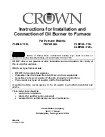 Preview for 1 page of Crown Boiler CHB68-112L Instructions For Installation And Connection Manual