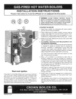 Preview for 1 page of Crown Boiler DG-112-EI Installation Instructions Manual