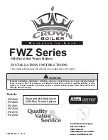 Crown Boiler FWZ Series Installation Instructions Manual предпросмотр