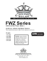 Preview for 1 page of Crown Boiler FWZ060 Installation Instructions Manual