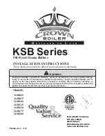 Preview for 1 page of Crown Boiler KSB Series Installation Instructions Manual