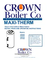 Preview for 1 page of Crown Boiler MAXI-THERM MT040G Installation And Operating Instructions Manual