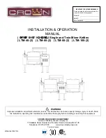 Crown Food Service Equipment ELTM-100 Installation & Operation Manual предпросмотр